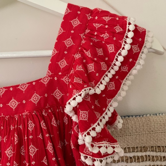 Sweet Magnolias New without tags red angel wing sleeve dress - Picture 5 of 6